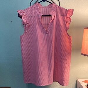 Pink Striped Women's Top